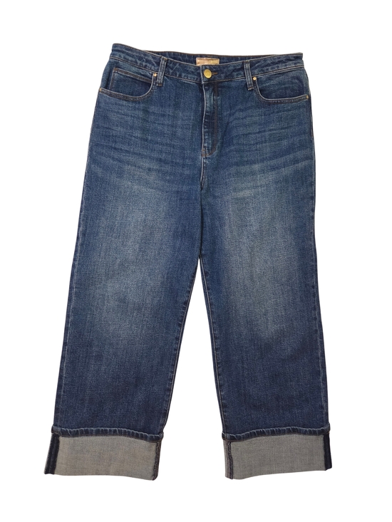 Kut From the Kloth Sienna Wide Leg High Rise Jeans Womens 12P Cuffed Up Petite - Picture 2 of 5
